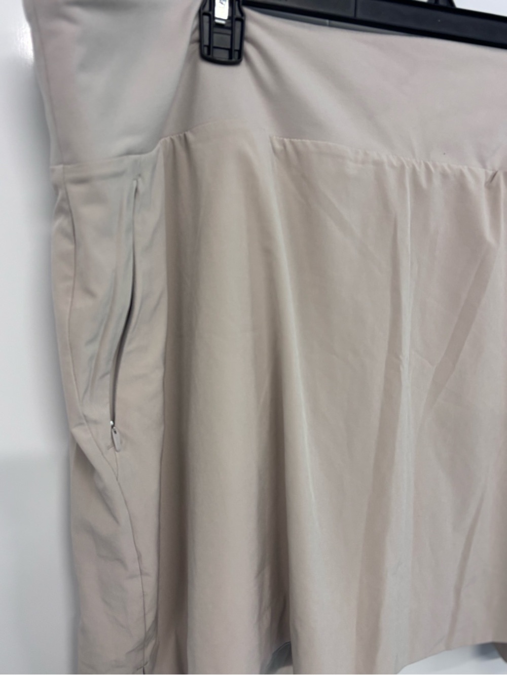 Athleta Soho Skort Womens 26 Beige Stretch Shorts Lining Zip Pockets Plus Size - Picture 3 of 8
